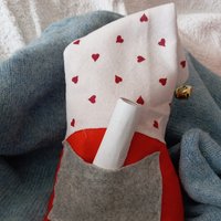 gnomi fermaporta, con barba o trecce, tasca per bigliettino, dediche ricamate